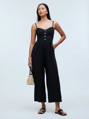 Madewell Sleeveless Wide-Leg Jumpsuit in 100% Linen